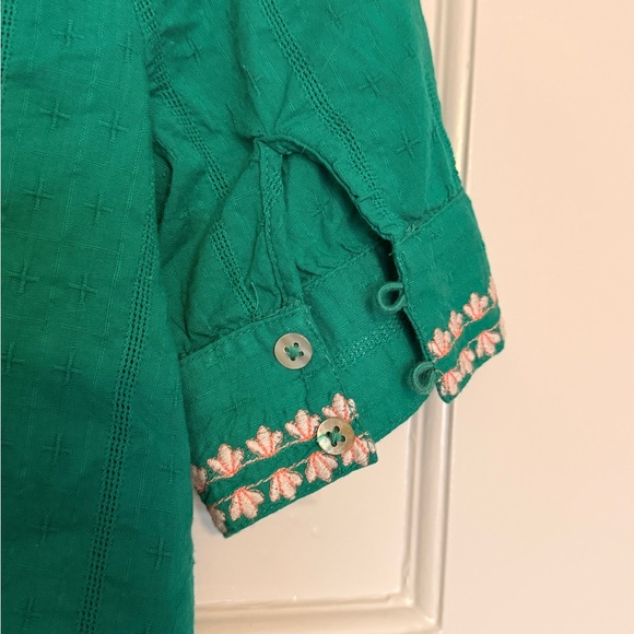 Maeve Teal Floral Embroidered Blouse - Picture 8 of 9